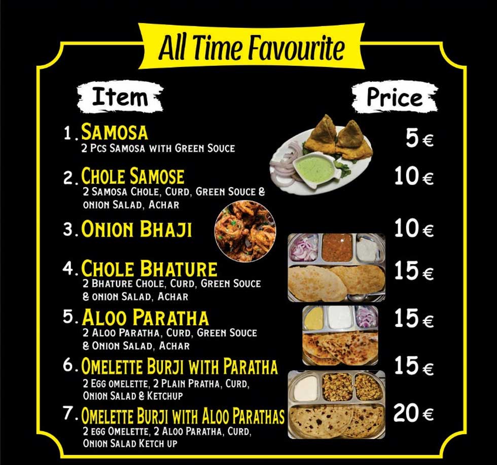 Food menu