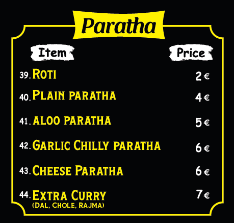 Food menu