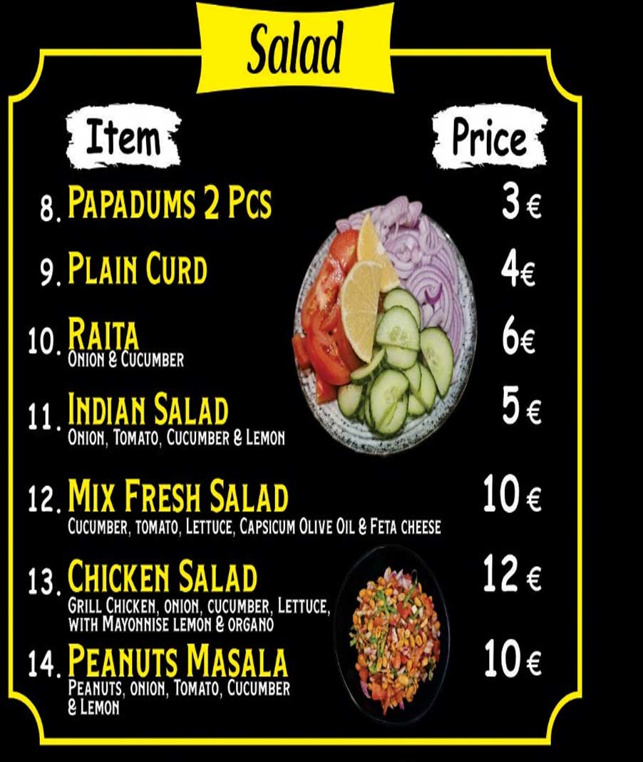 Food menu