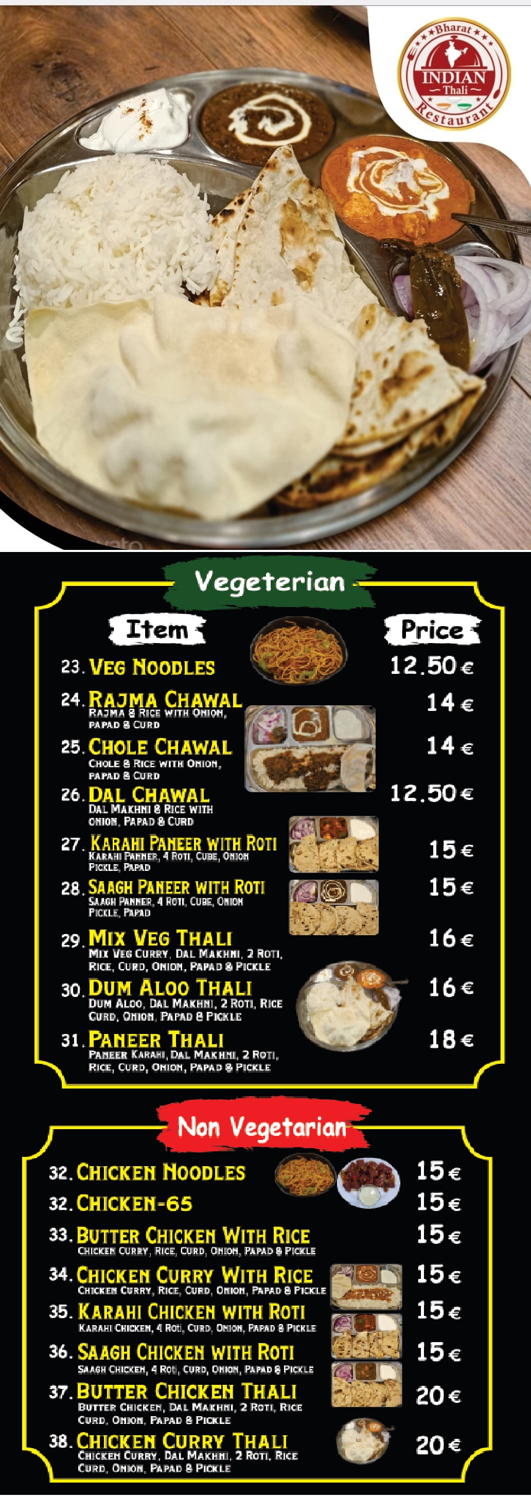 Food menu